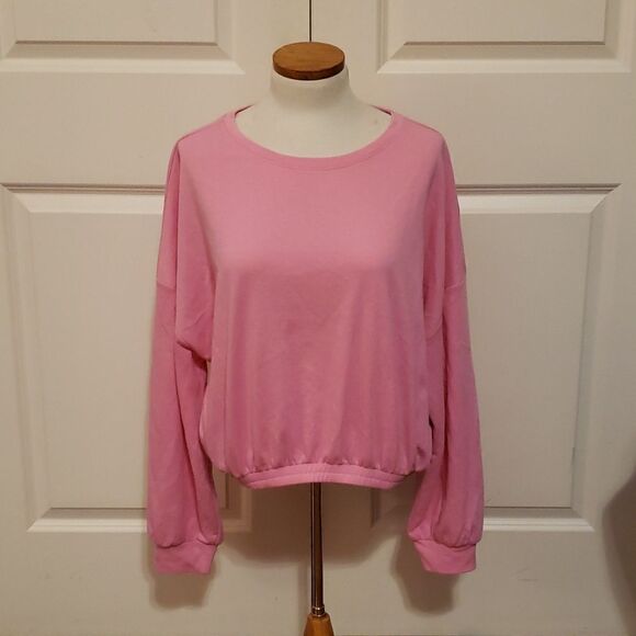 đ
șElodie Womens Crew Neck Longâ Sleeve Pullover SweatshirtâPink Size XL NWT - Picture 1 of 4